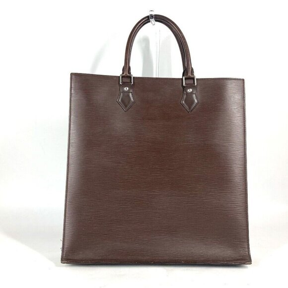 LOUIS VUITTON M5908D Epi Sac Plat Tote Bag Vertical Hand Bag Leather mocha Brown - Picture 3 of 16
